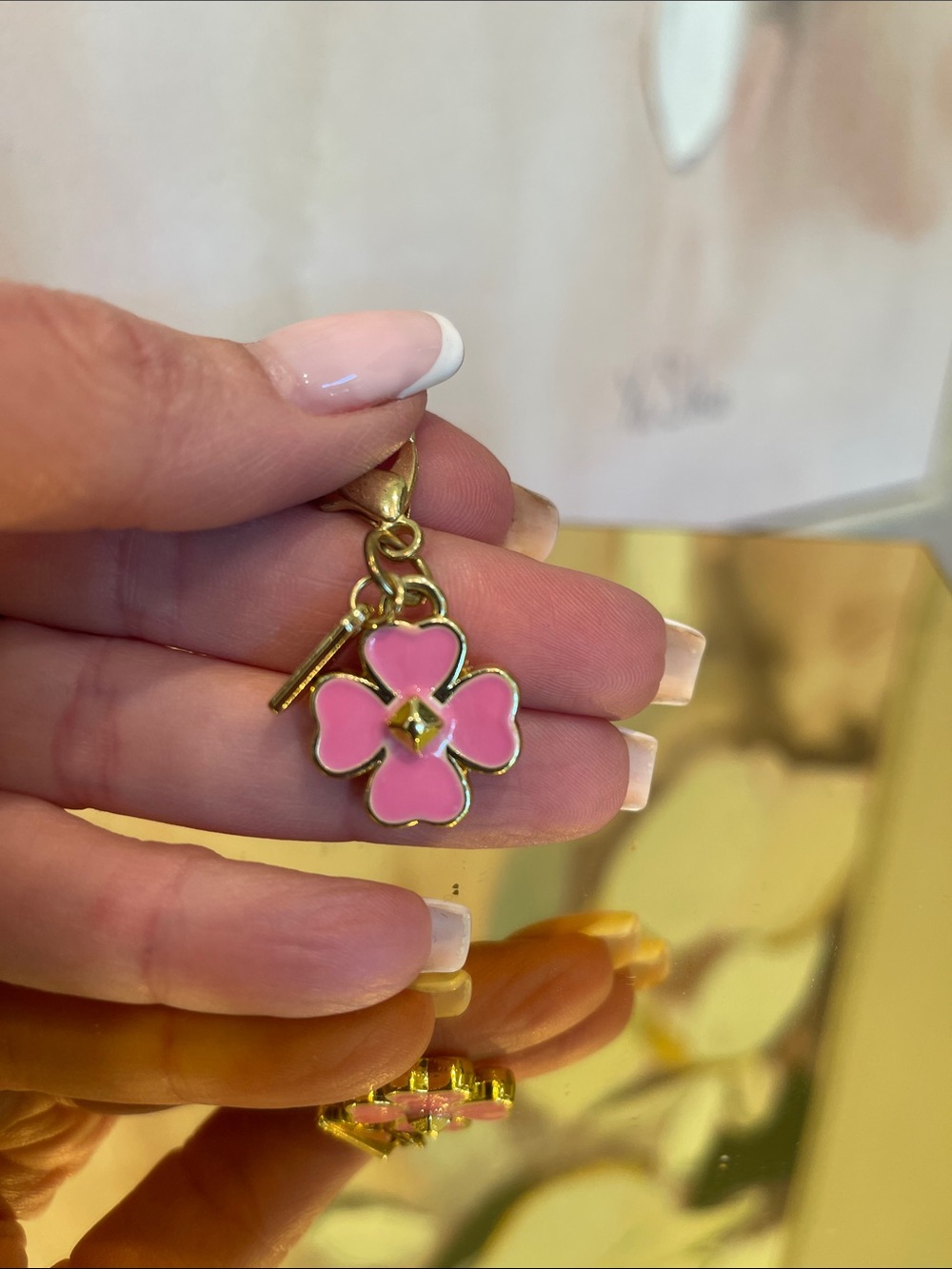 Authentic Coach Mini Pink Flower Charm - - Picture 2 of 4